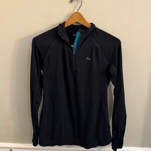 Paradox Merino Blend Base Layer Womens Small Black 1/4 Zip Long Sleeve Top